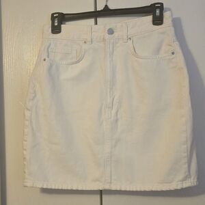 H&M White Denim Skirt